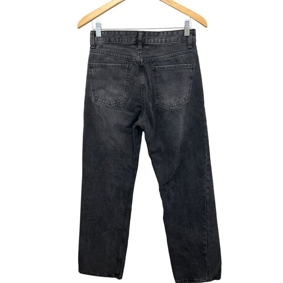 MNG Womens High-Waisted Black Washed Straight-Leg Denim Jeans Size 4 - Picture 6 of 14